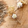 Hochzeitsanstecker im Vintage Stil mit cremefarbener Papierrose aus Naturmaterialien