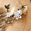 Anstecksträußchen Hochzeit mit Edelweiß, weißer Holzblume und Eukalyptus