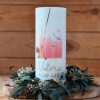 Personalisierte Lebenskerze mit Heißluftballon, Name und Datum, liebevolles Geschenk mit Wunschsymbolik für den Lebensweg eines Kindes