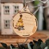 Geldgeschenk Weihnachten – LED-Holzkugel mit Weihnachtsbaum